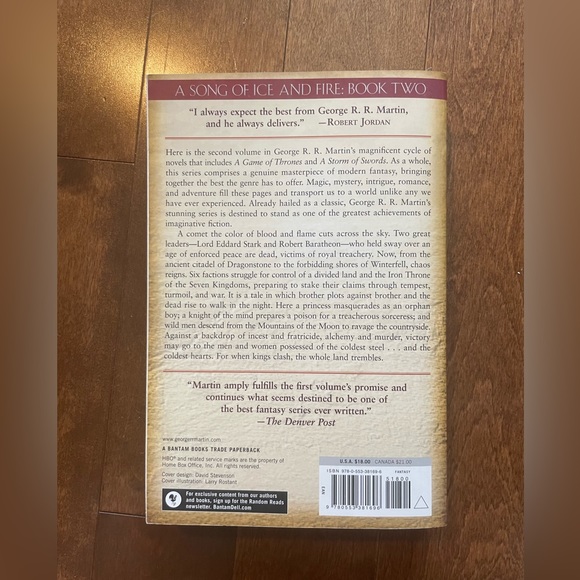 *SOLD* Game of Thrones: A Clash of Kings by George R.R. Martin (Book 2) - Picture 4 of 5